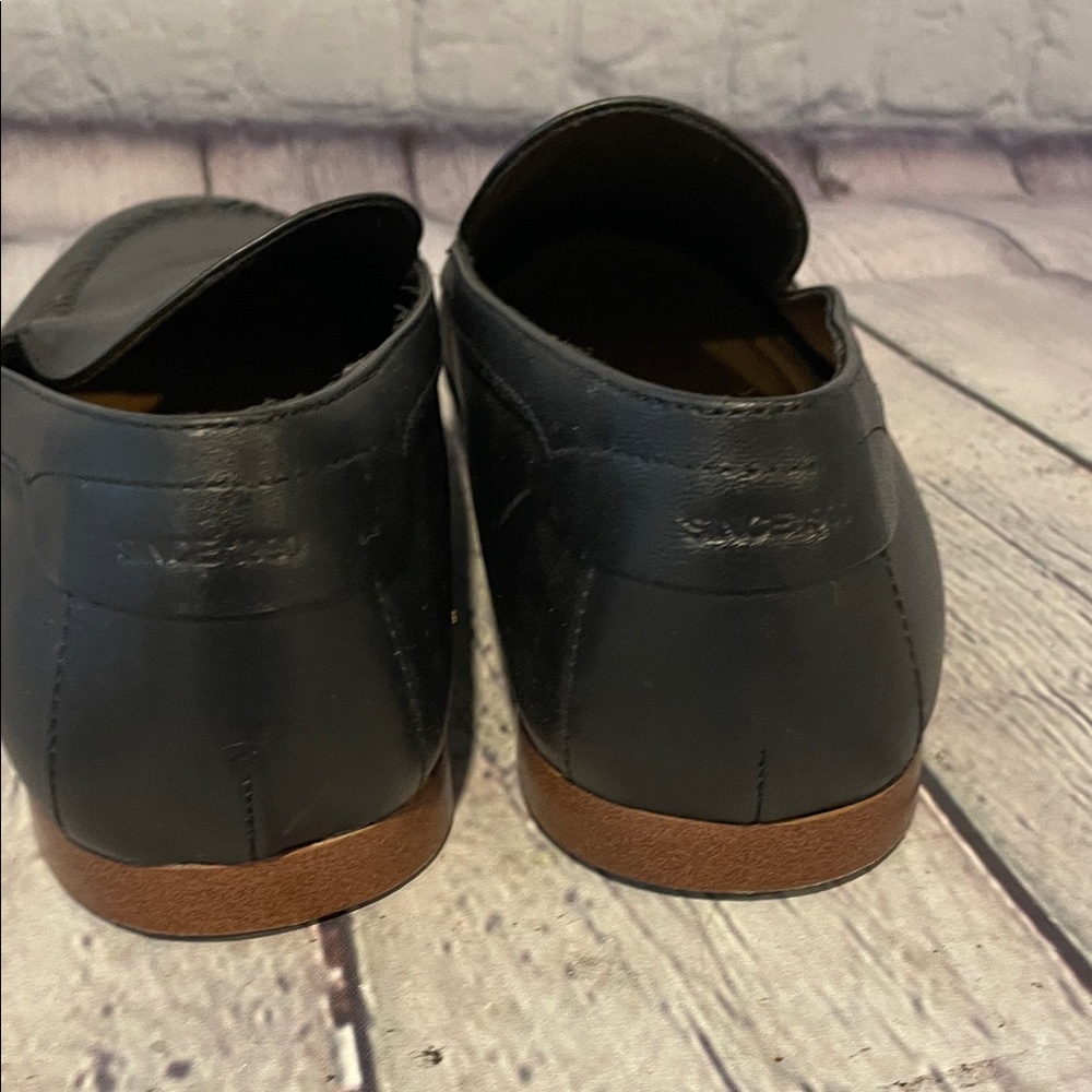 Franco Sarto Black Leather Loafers Sz 9 - Picture 5 of 11